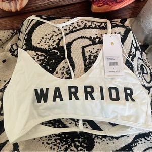 NWT Spiritual Gangster Elevate Warrior Intimate Bra Top White Sz L Yoga Pilates